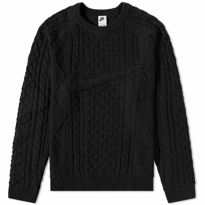 Photo: Nike Men's Life Cable Knit Sweater in Black