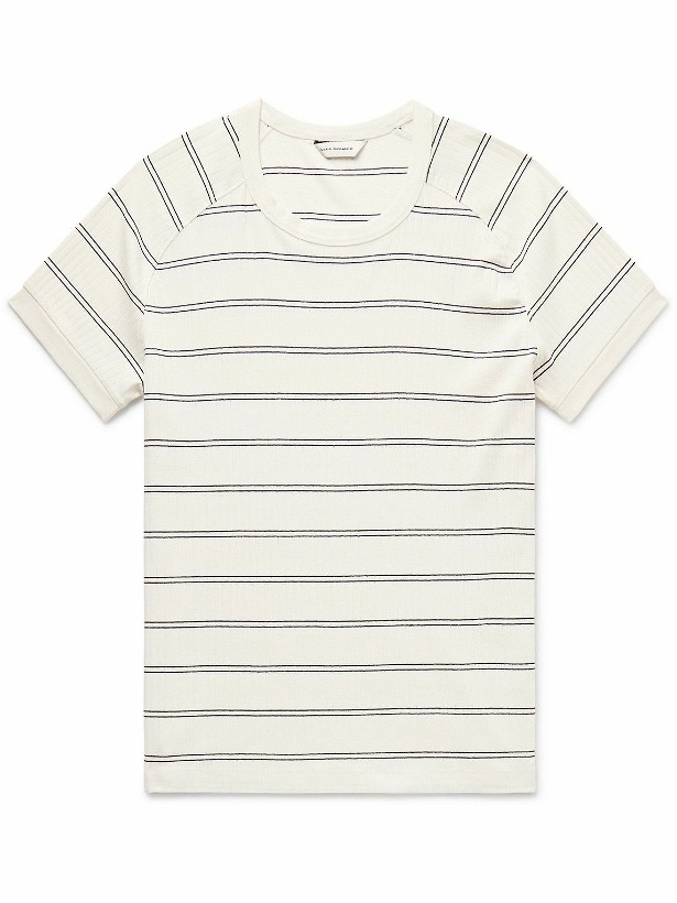 Photo: Club Monaco - Refined Striped Ribbed Cotton-Blend T-Shirt - White