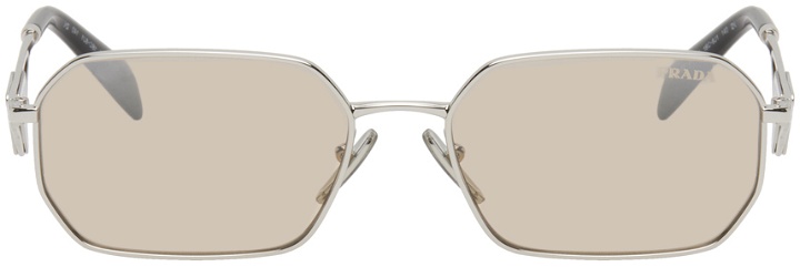 Photo: Prada Eyewear Silver Triangle Logo Sunglasses