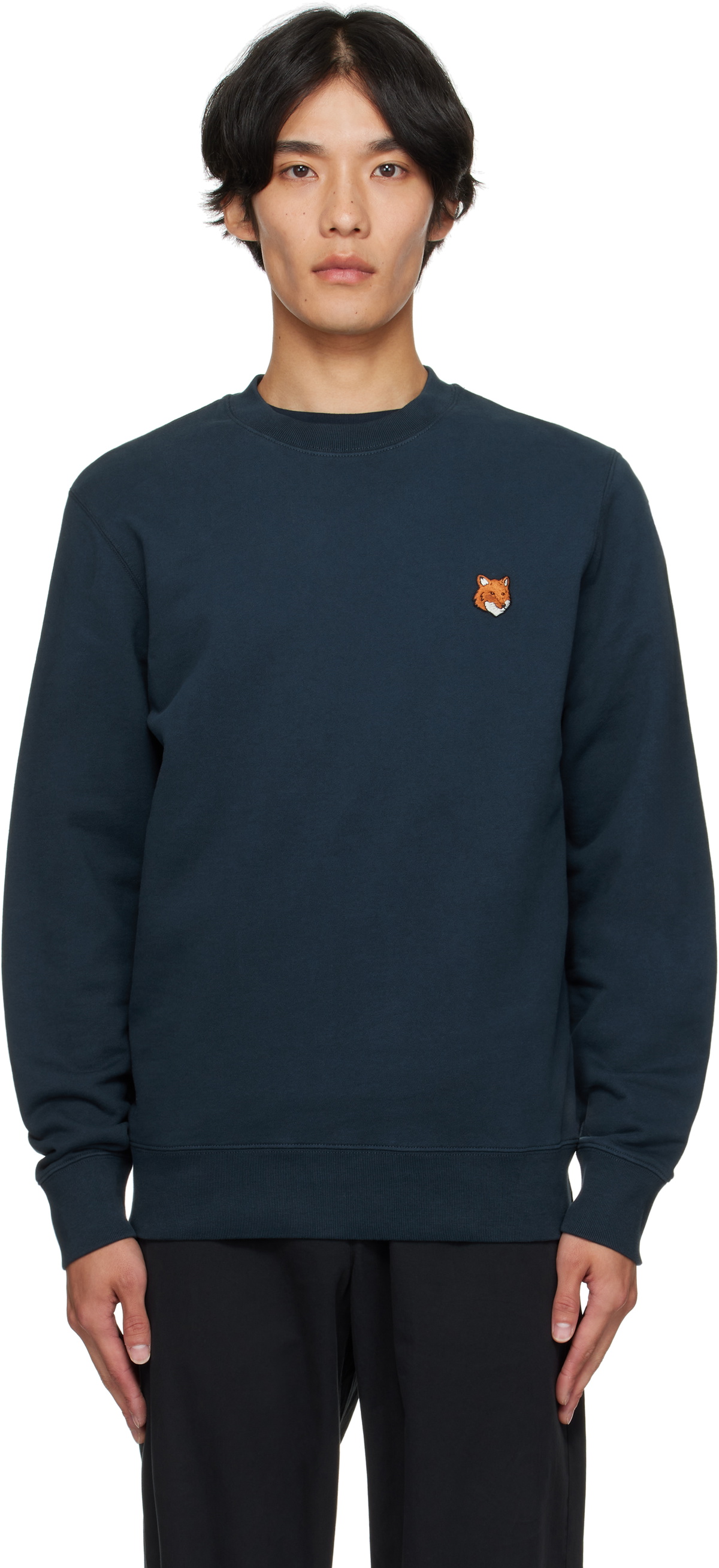 ★Maison Kitsune x Ader Error Yoga Blue Fox Sweatshir.t★ Maison Kitsuné X ADER error Yoga Blue Fox Crew Sweat Maison