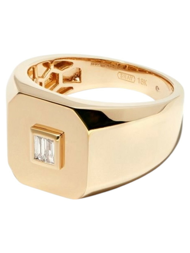 Photo: SHAY 18K Yellow Gold Diamond Signet Ring