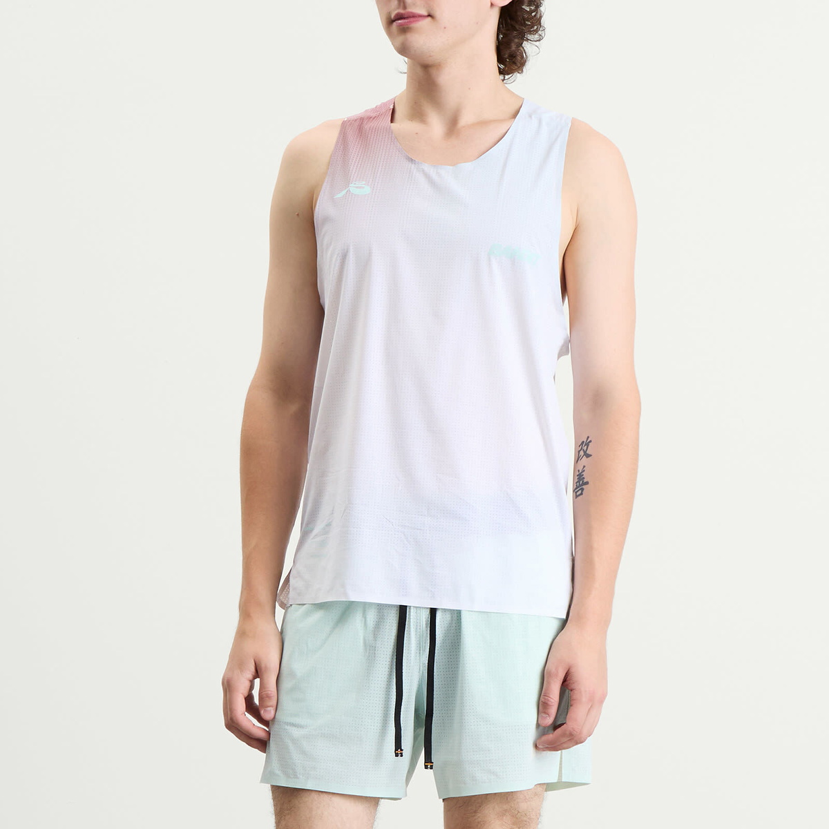 Bandit Men's Vento Singlet in Striated Gradient/Minty Blue Multi