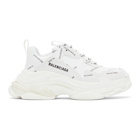 Balenciaga White Allover Logo Triple S Sneakers