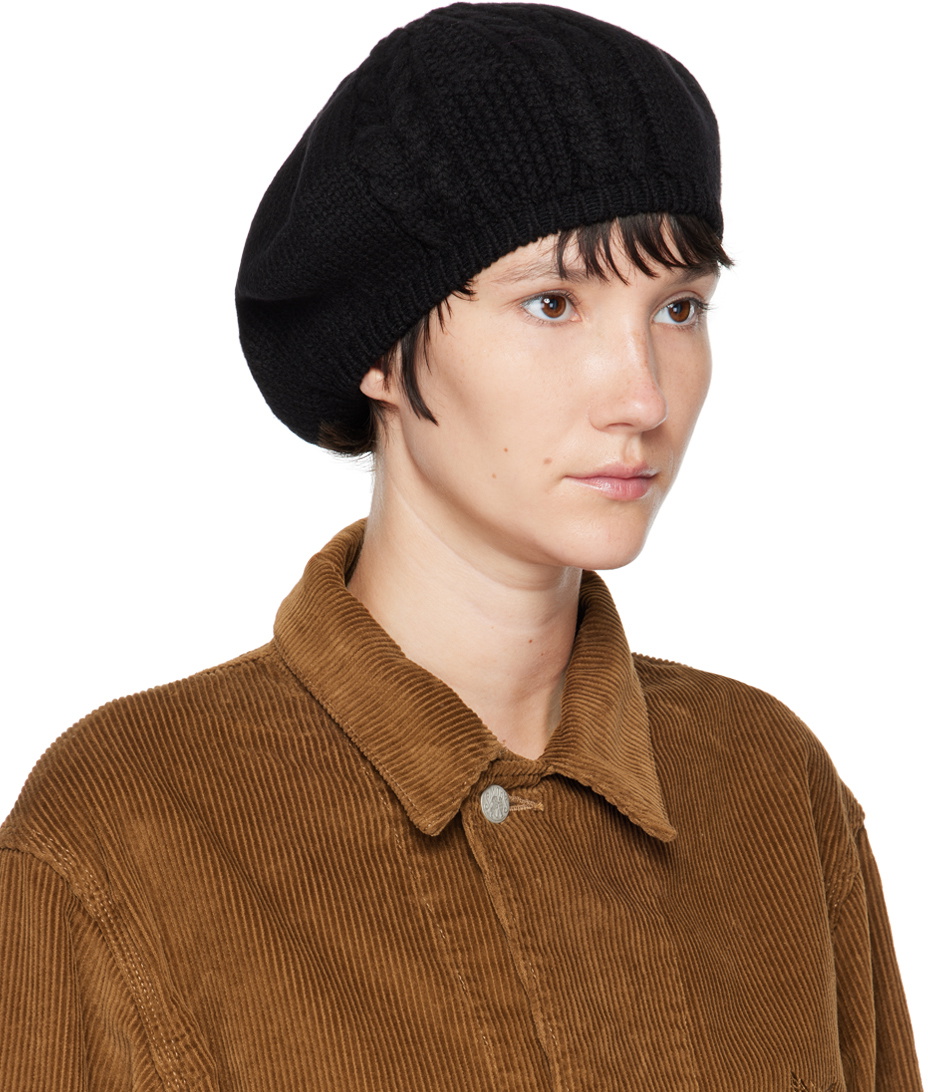 Y's Black Cable Beret