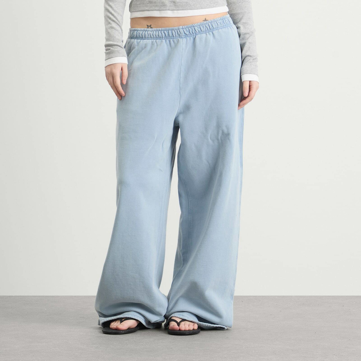 Acne Studios Women's Felin Washed Wide Joggers in Dirty Blue