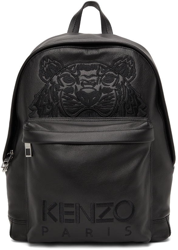 Photo: Kenzo Black Leather K-Tiger Backpack