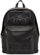 Kenzo Black Leather K-Tiger Backpack