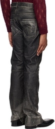 Enfants Riches Déprimés Black Repaired Leather Pants