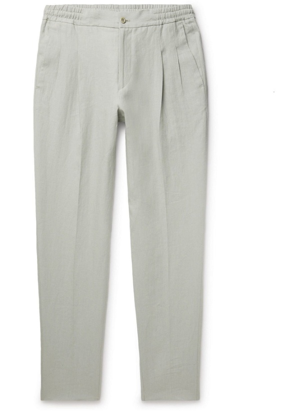 Photo: RUBINACCI - Pleated Cotton-Twill Trousers - Gray