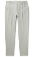 RUBINACCI - Pleated Cotton-Twill Trousers - Gray