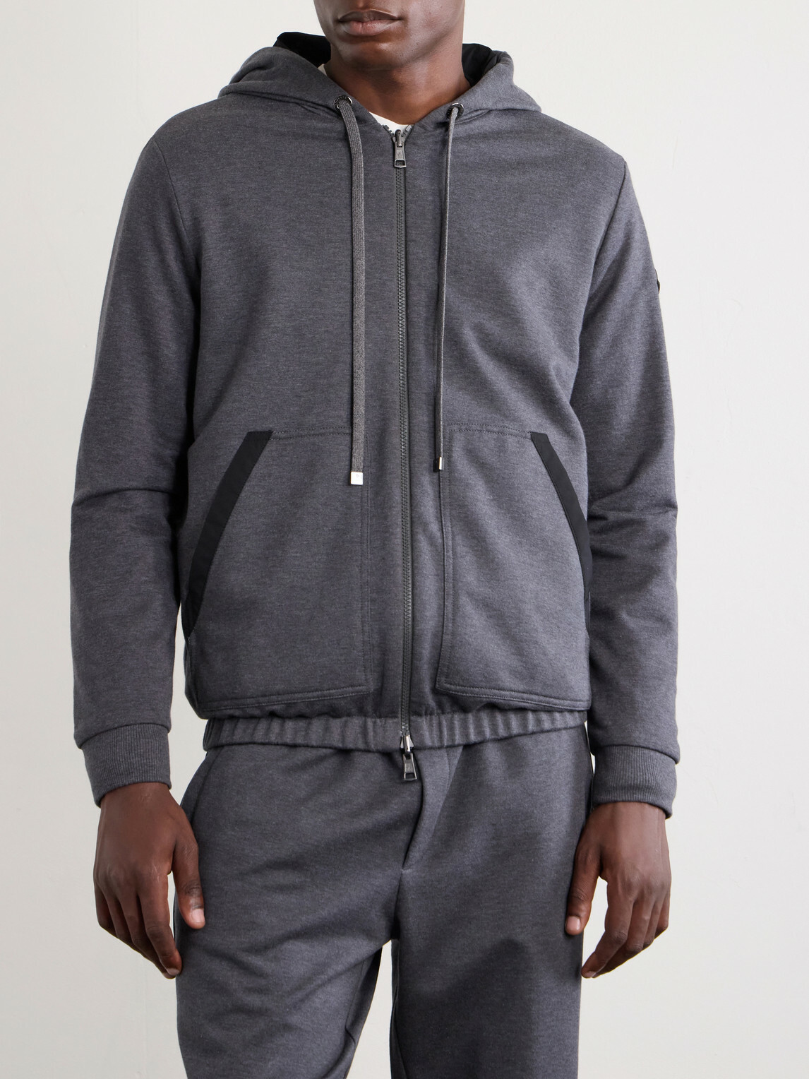 Moncler - Cotton Zip-Up Hoodie - Gray