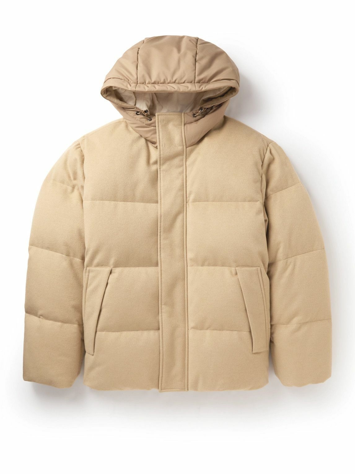 Photo: Loro Piana - Padded Shell-Trimmed Cashmere Hooded Down Jacket - Neutrals