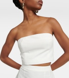 Staud - Bridal Nyla cotton-blend bandeau top