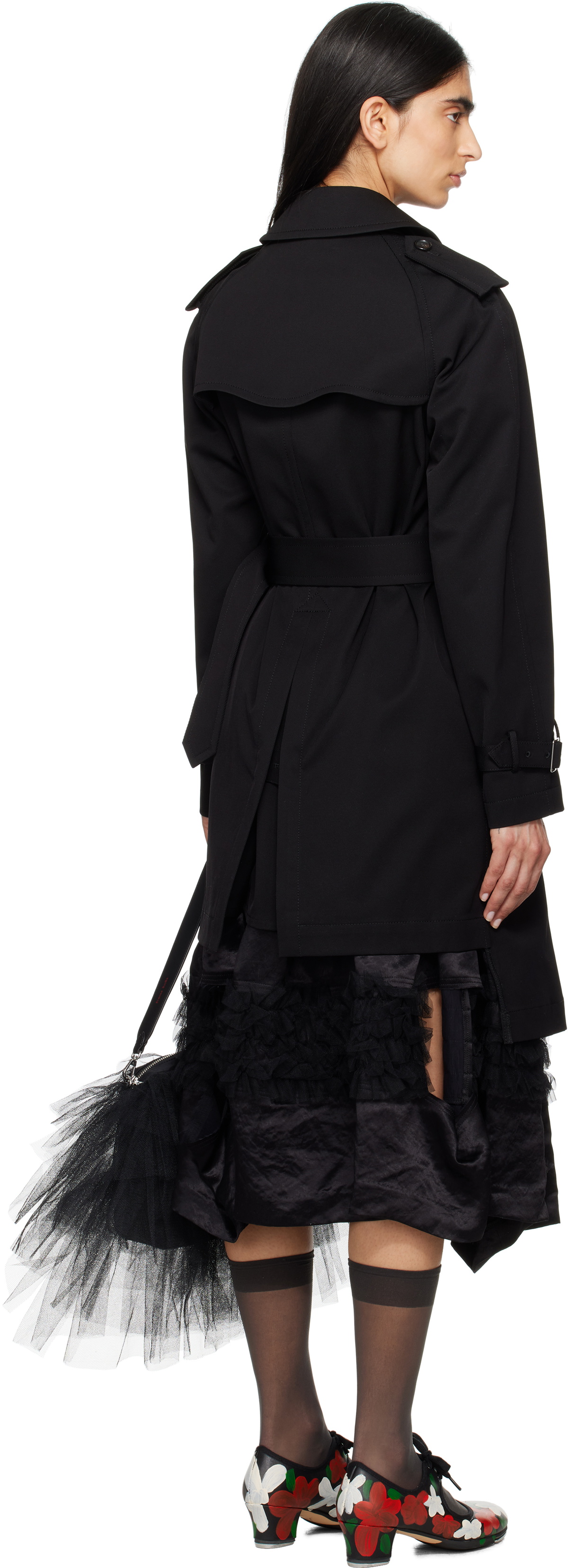 Black Comme des Garçons Black Kersey Trench Coat