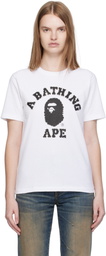 BAPE White Crystal Stone College T-shirt