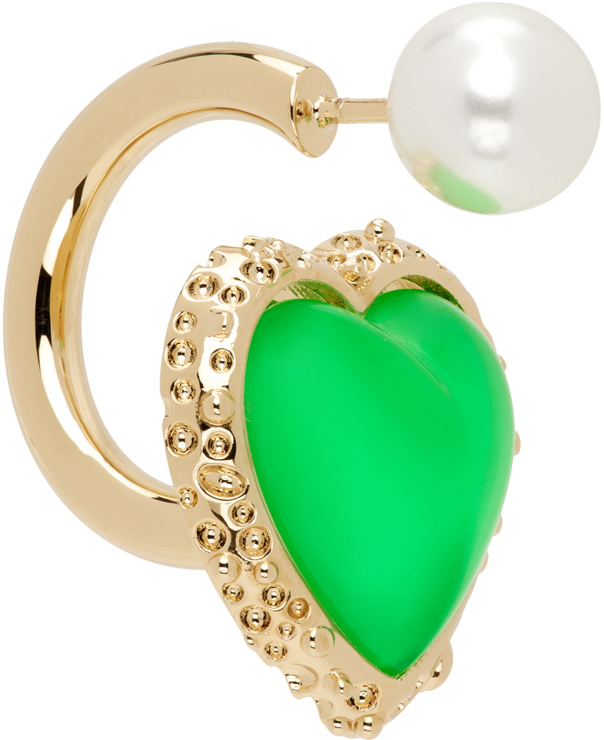 Safsafu Gold & Green Miss Limelight Single Earring