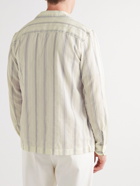 Altea - Parker Camp-Collar Striped Cotton-Voile Shirt - Neutrals