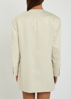 Bettter Striped Wool-blend Mini Blazer Dress Off White