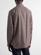 ATON - Checked Cotton and Yak-Blend Shirt - Brown