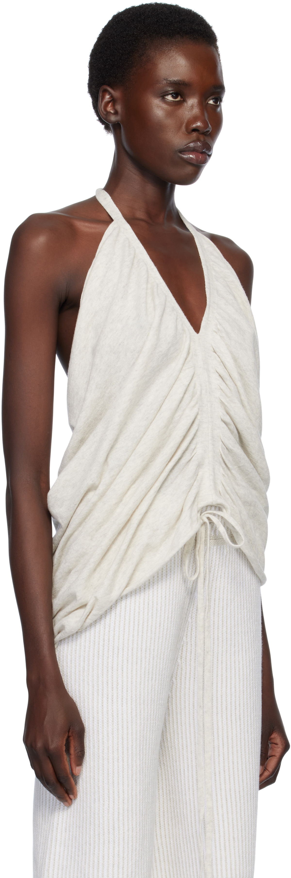 Lauren Manoogian Gray Drape Halter Top Lauren Manoogian