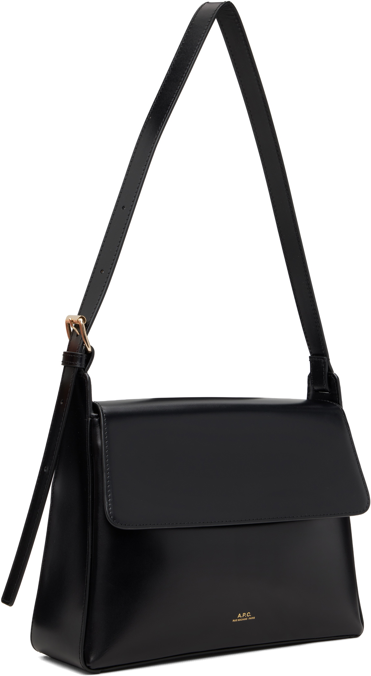 A.P.C. Black Virginie Flap Bag