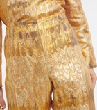 Valentino Golden Wings wide-leg brocade pants