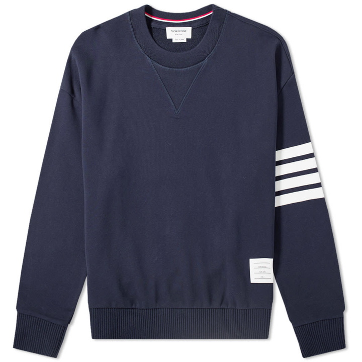 Photo: Thom Browne Oversized Arm Bar Crew Sweat Navy