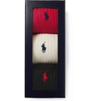 Polo Ralph Lauren - Three-Pack Logo-Embroidered Ribbed Stretch Cotton-Blend Socks - Multi