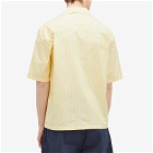 Maison Kitsuné Men's Stripe Vacation Shirt in Light Yellow Stripe