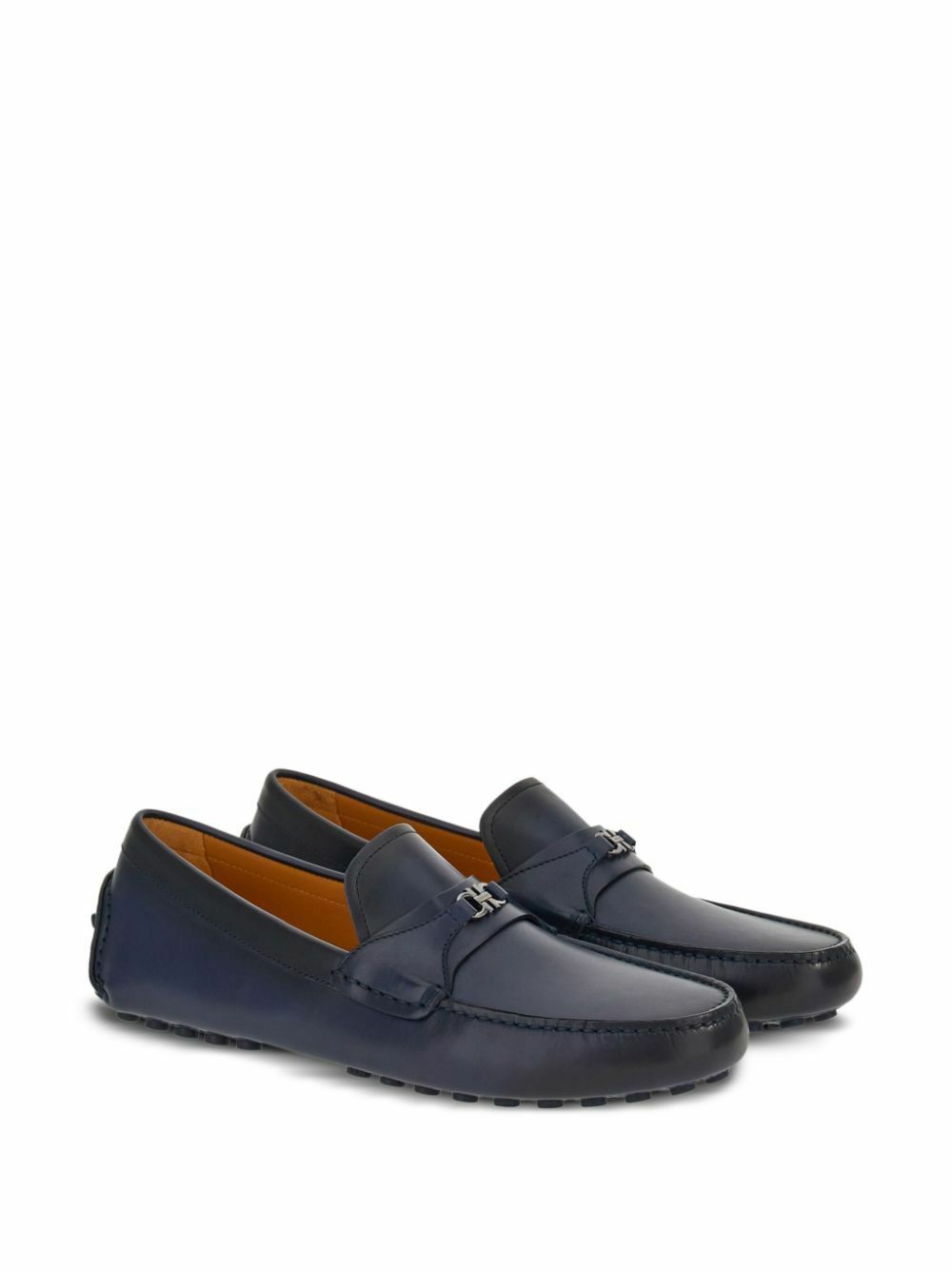 Ferragamo Blue Gancini Leather Loafers Salvatore Ferragamo display picture 1