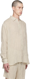 COMMAS Taupe Woven Rope Shirt