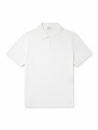 SAINT LAURENT - Monogram Logo-Embroidered Cotton-Piqué Polo Shirt - White