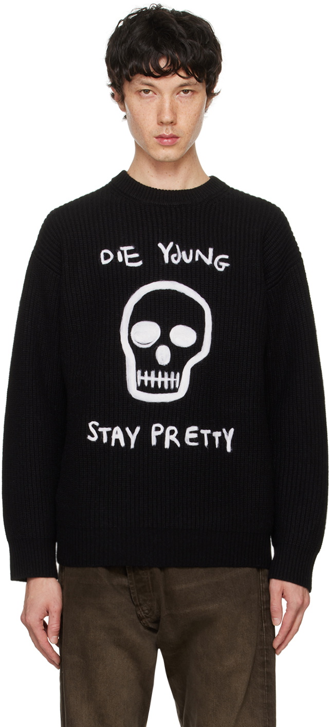 R13 Black Wool Boyfriend 'Die Young' Sweater