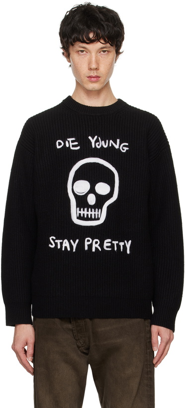 Photo: R13 Black Wool Boyfriend 'Die Young' Sweater