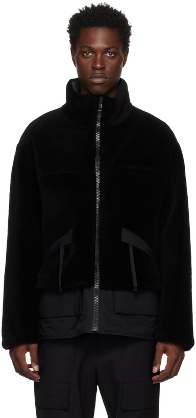 Photo: Solid Homme Black Funnel Neck Reversible Jacket