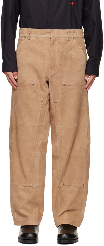 Photo: 424 Brown Workmen Leather Pants
