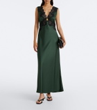 Rixo Lysandra lace-trimmed satin midi dress