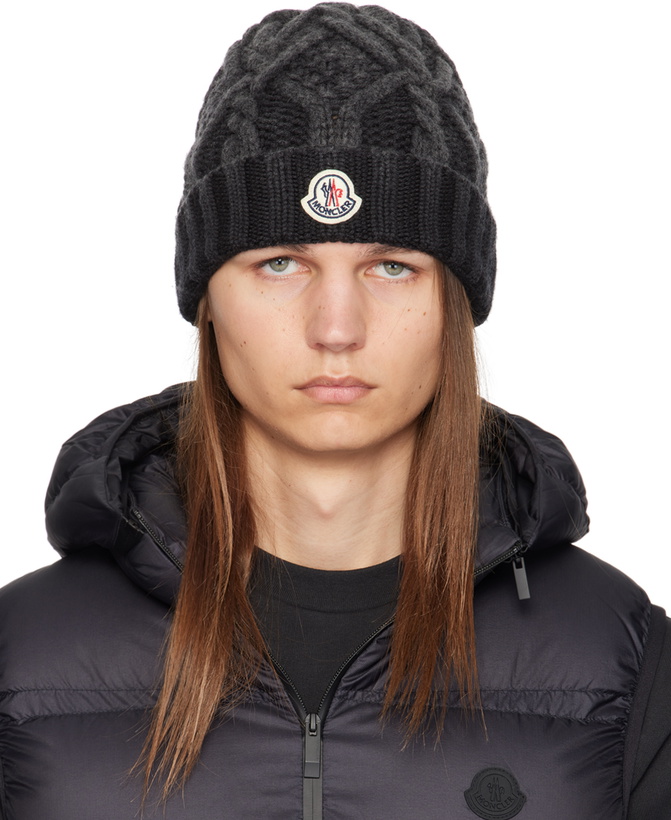 Photo: Moncler Black Logo Wool Beanie