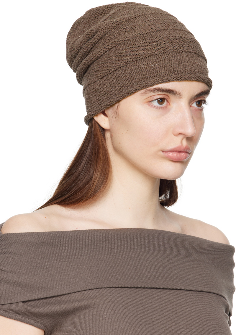 OPEN YY Brown Rolled Ridge Beanie