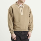 Pleasures Men's Drift Zip Long Sleeve Polo in Tan