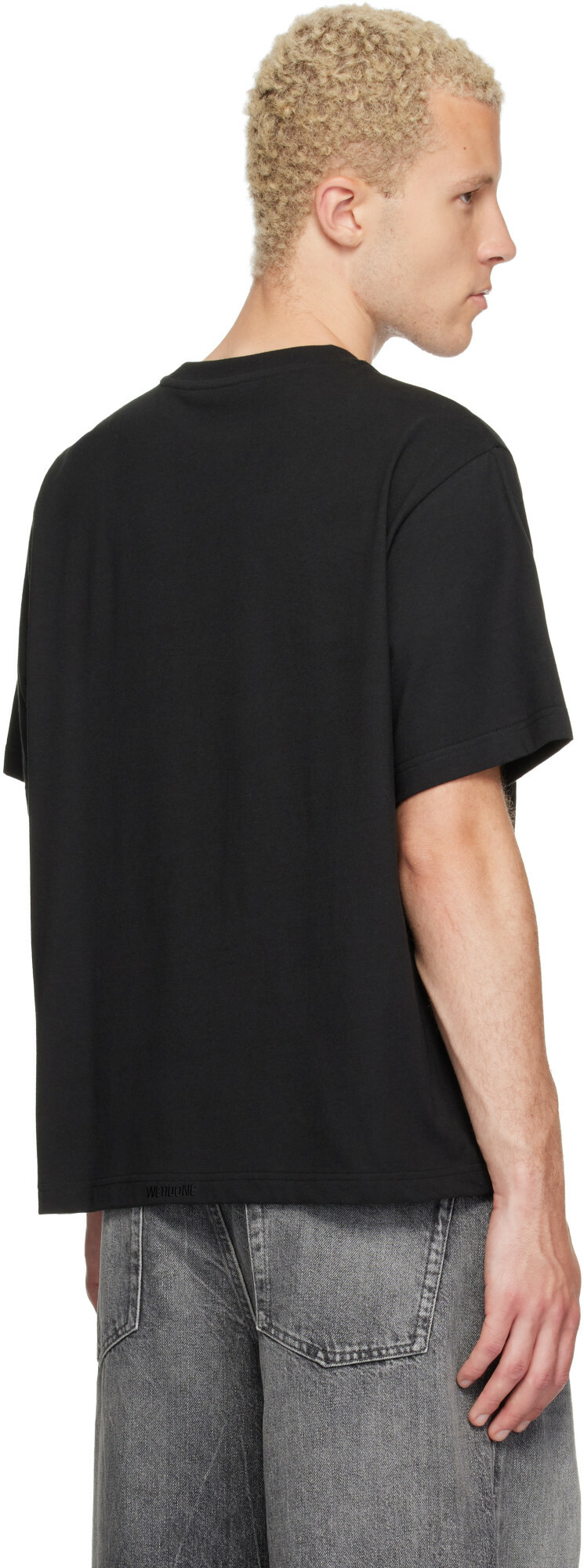 We11done Black Glitter Logo T-shirt