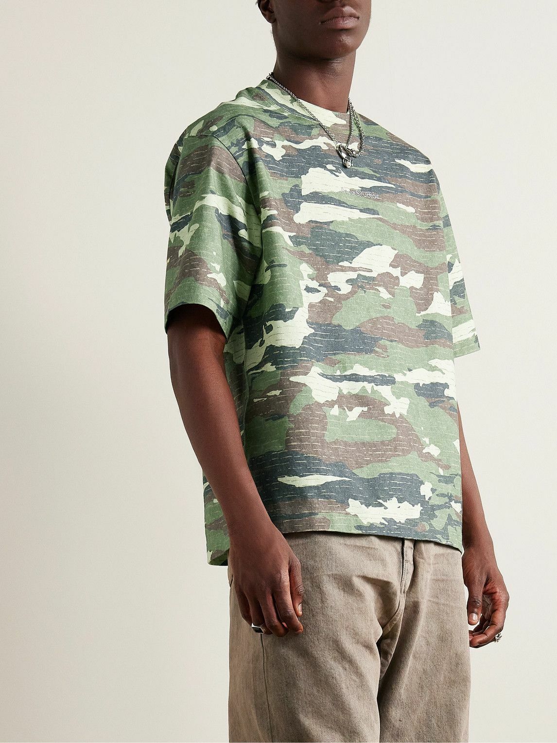Acne Studios - Extorr Crystal-Embellished Camouflage-Print Cotton