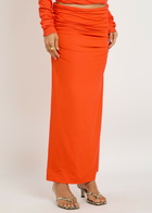 Entire Studios Surge Ruched Stretch-jersey Maxi Skirt Orange