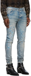 AMIRI Blue Crystal Painter Jeans
