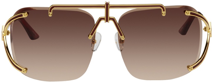 Photo: Casablanca Gold & Red Aviator Sunglasses