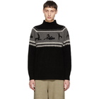 The Elder Statesman Black Cashmere The Fairest Isle Sweater