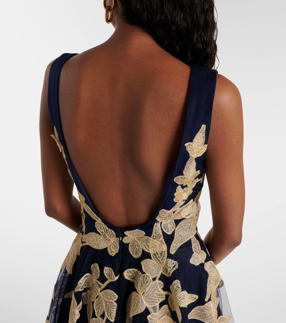 Costarellos Arcangela appliqué tulle gown
