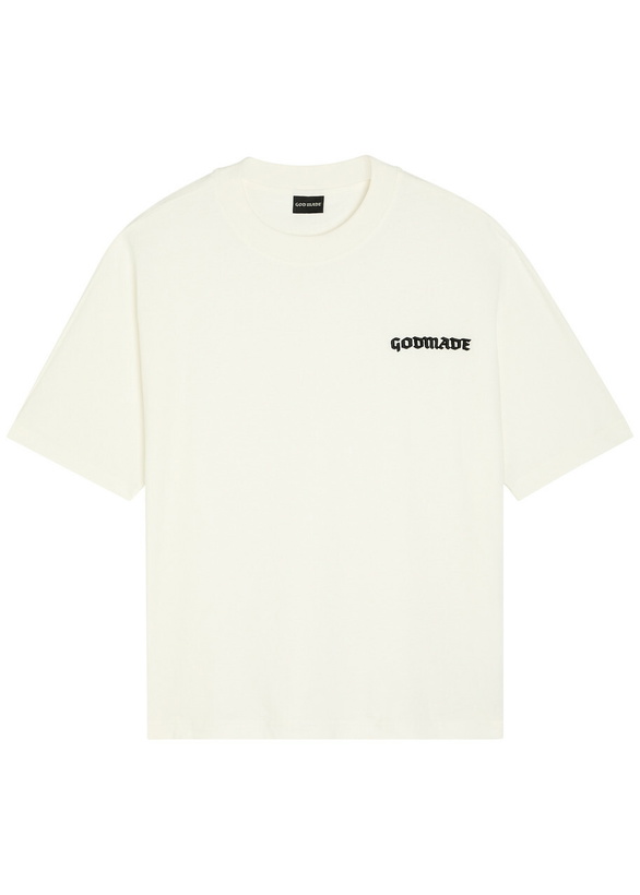 Photo: God Made Logo-embroidered Cotton T-shirt White