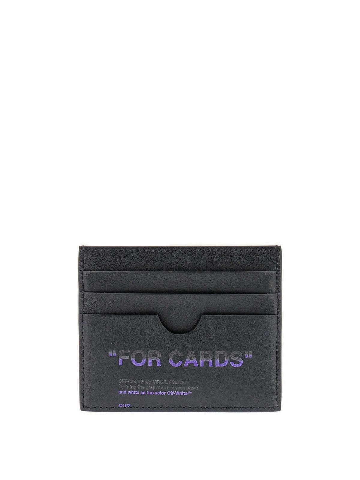 Off-White Black Quote Bookish Zipped Card Holder