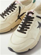 Golden Goose - Running Sole Distressed Leather Sneakers - White